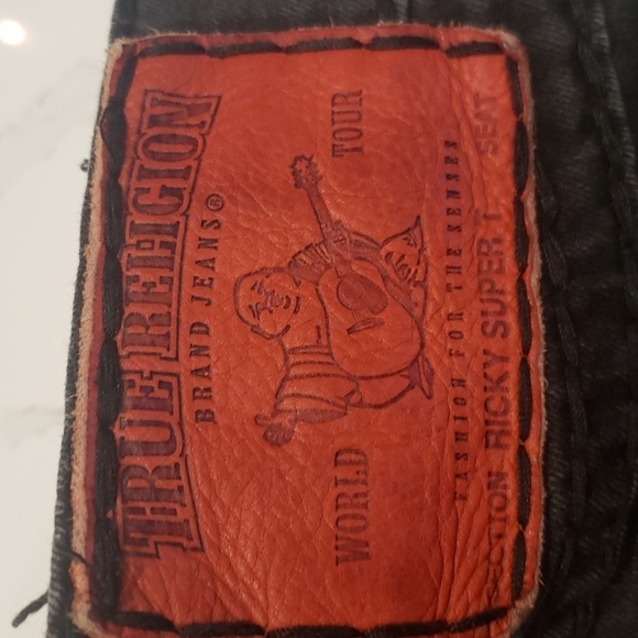 True Religion Jeans Mens World Tour Rickey Super t Black Red Label USA 40 - Picture 7 of 16
